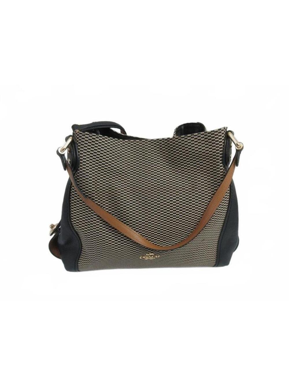Coach Edie Shoulder Bag 31 in Legacy Jacquard Beechwood Gold with COA available